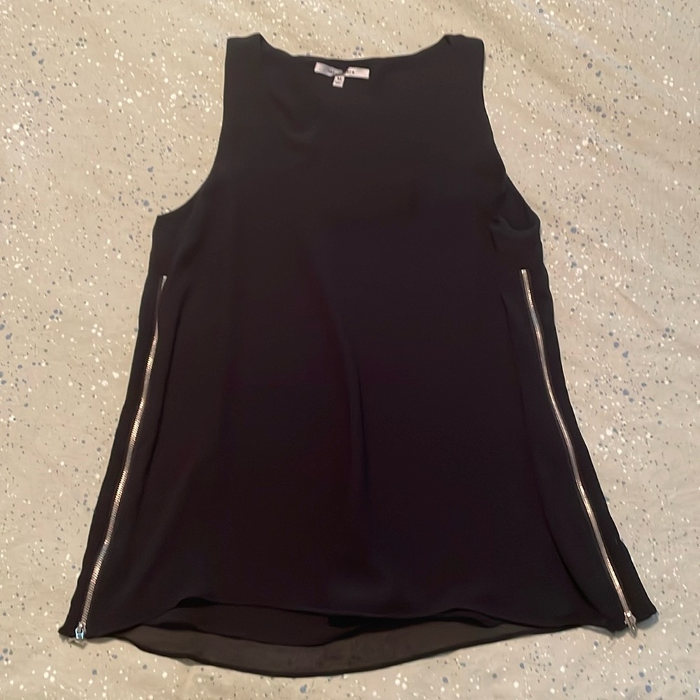 Naked Zebra black blouse with zipper. Size M.